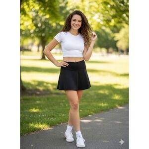 OFFLINE by Aerie Real Me Crossover Skirt Women XL Black Excellent Athletic Skort